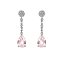 Pendientes colgantes de plata con circonitas gota rosada